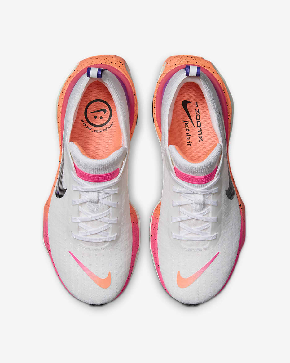 Tenis de correr en carretera para mujer Nike Invincible 3 - Blanco/Mango brillante/Hiperrosa/Negro