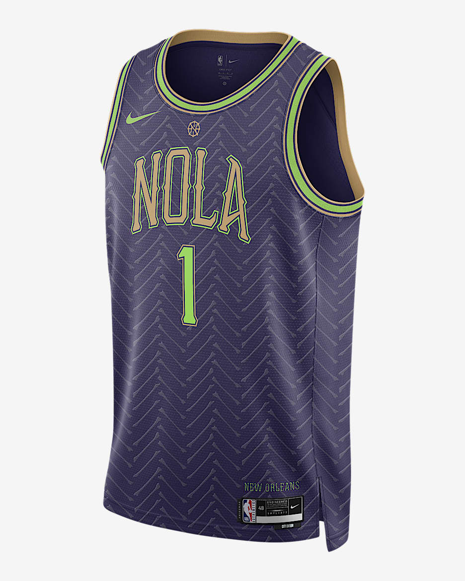 Jersey Nike Dri-FIT de la NBA Swingman para hombre Zion Williamson New Orleans Pelicans 2024/25 City Edition - Tinta