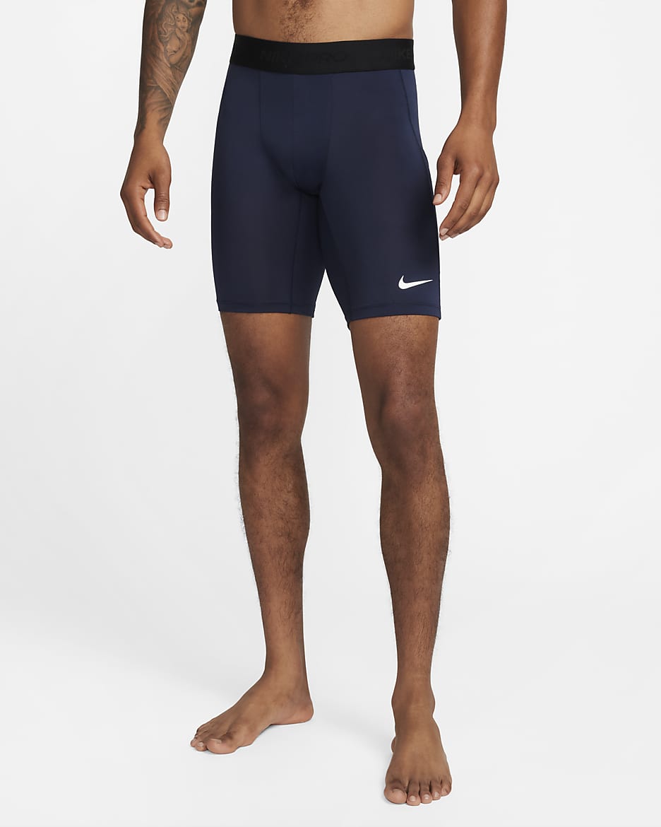 Nike Pro Men's Dri-FIT Fitness Long Shorts - Obsidian/White
