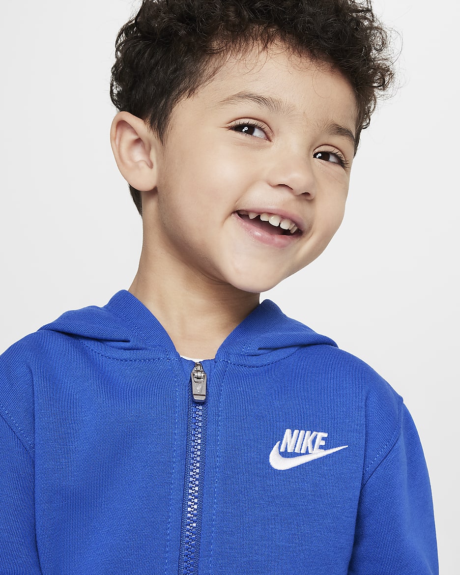 Conjunto de dos piezas de sudadera con gorro infantil Nike Full-Zip Club Set - Royal juego