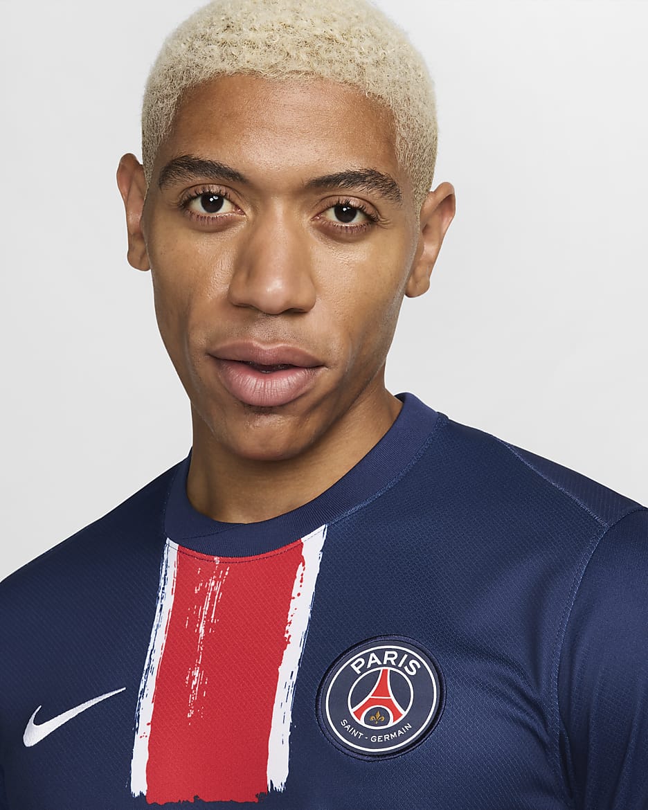 Paris Saint-Germain 2024/25 Stadyum İç Saha Nike Dri-FIT Erkek Futbol Taraftar Forması - Midnight Navy/Midnight Navy/Beyaz