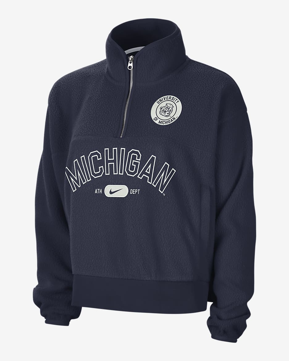 Michigan Fly Women's Nike College 1/4-Zip Jacket - College Navy/Black