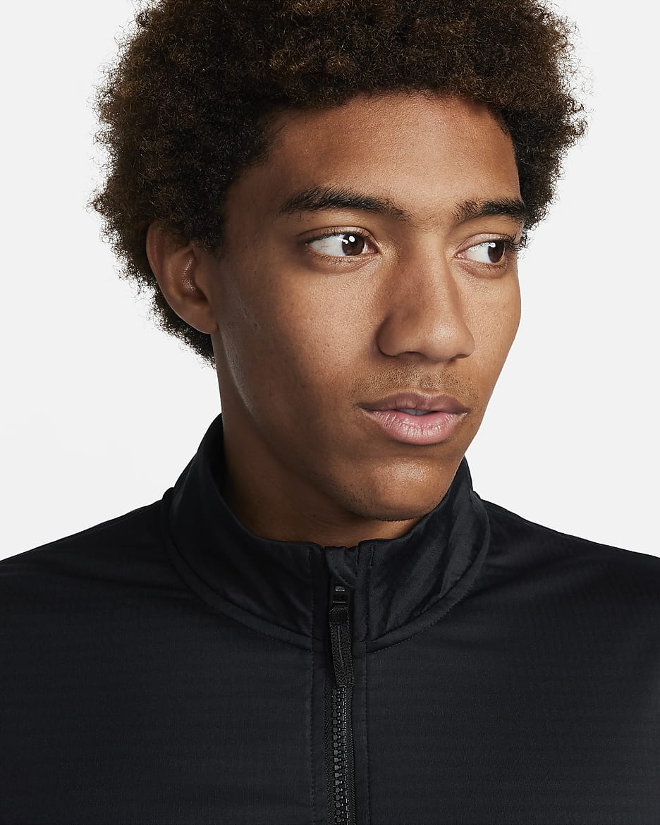 Nike Victory Dri-FIT golfoverdel med glidelås i halsen til herre - Svart/Hvit