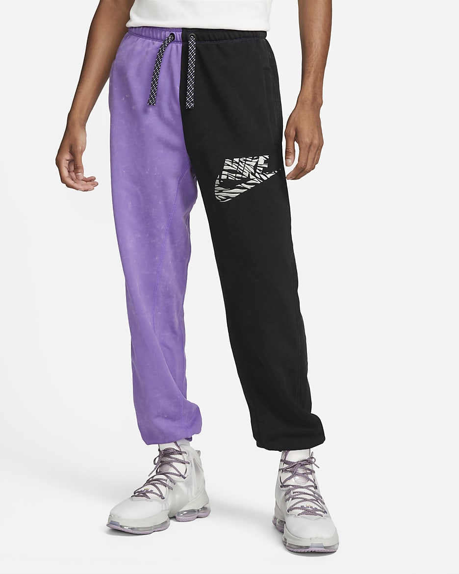 Nike Dri-FIT Standard Issue Men's Premium Basketball Pants - Black/Action Grape/Metallic Silver