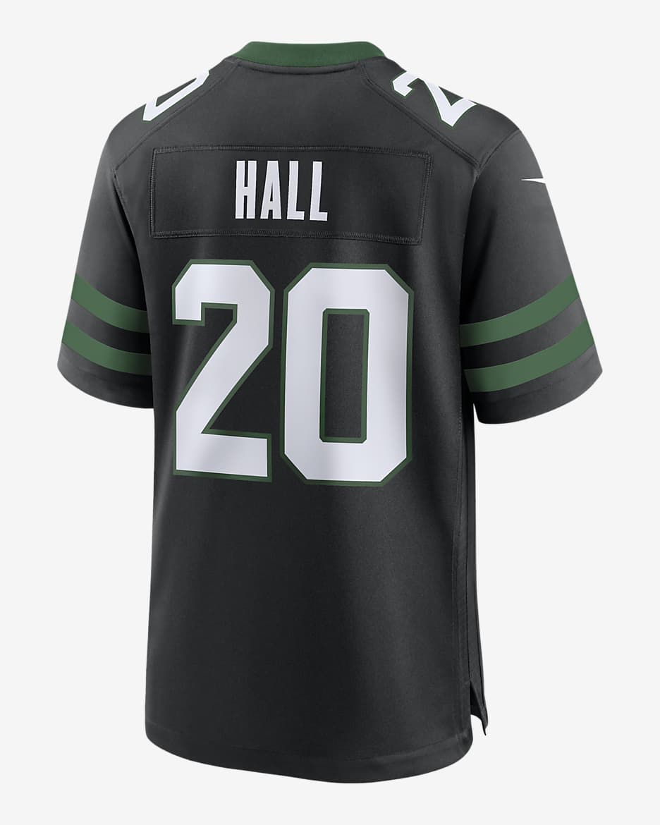 Jersey de fútbol americano Nike de la NFL Game para hombre Breece Hall New York Jets - Negro