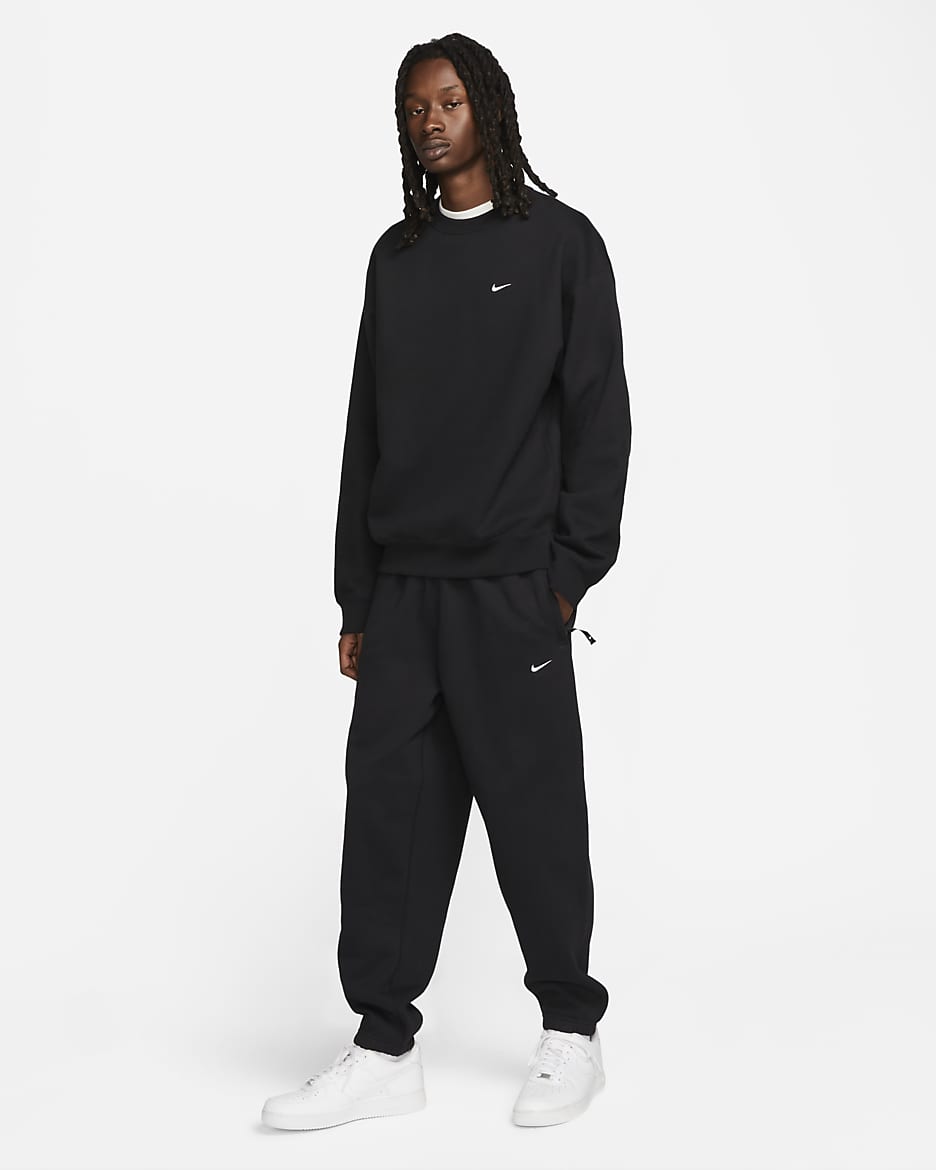 Haut en tissu Fleece Nike Solo Swoosh pour Homme - Noir/Blanc