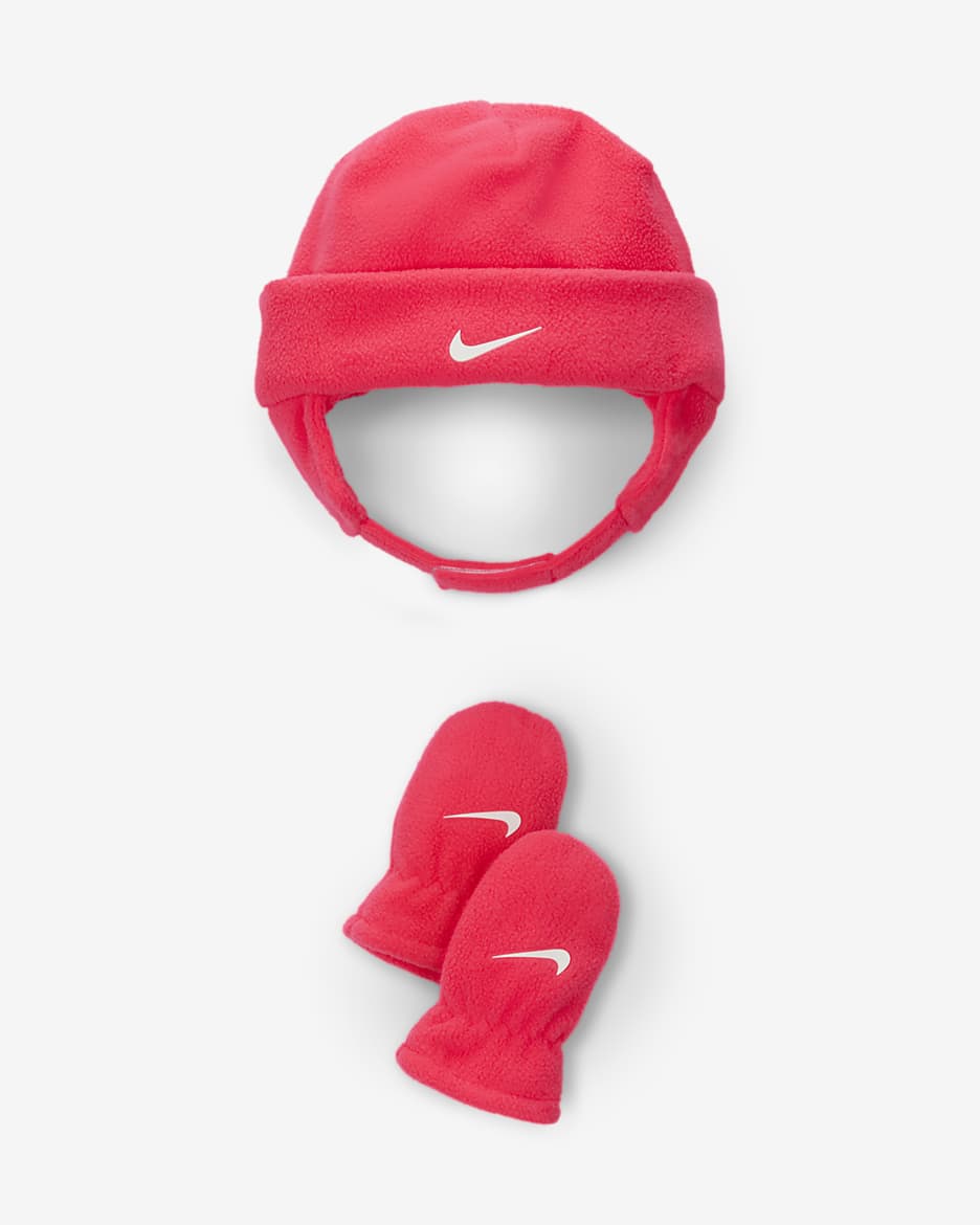 Nike Conjunt de gorra i mitenes - Nadó (12-24 M) - Racer Pink