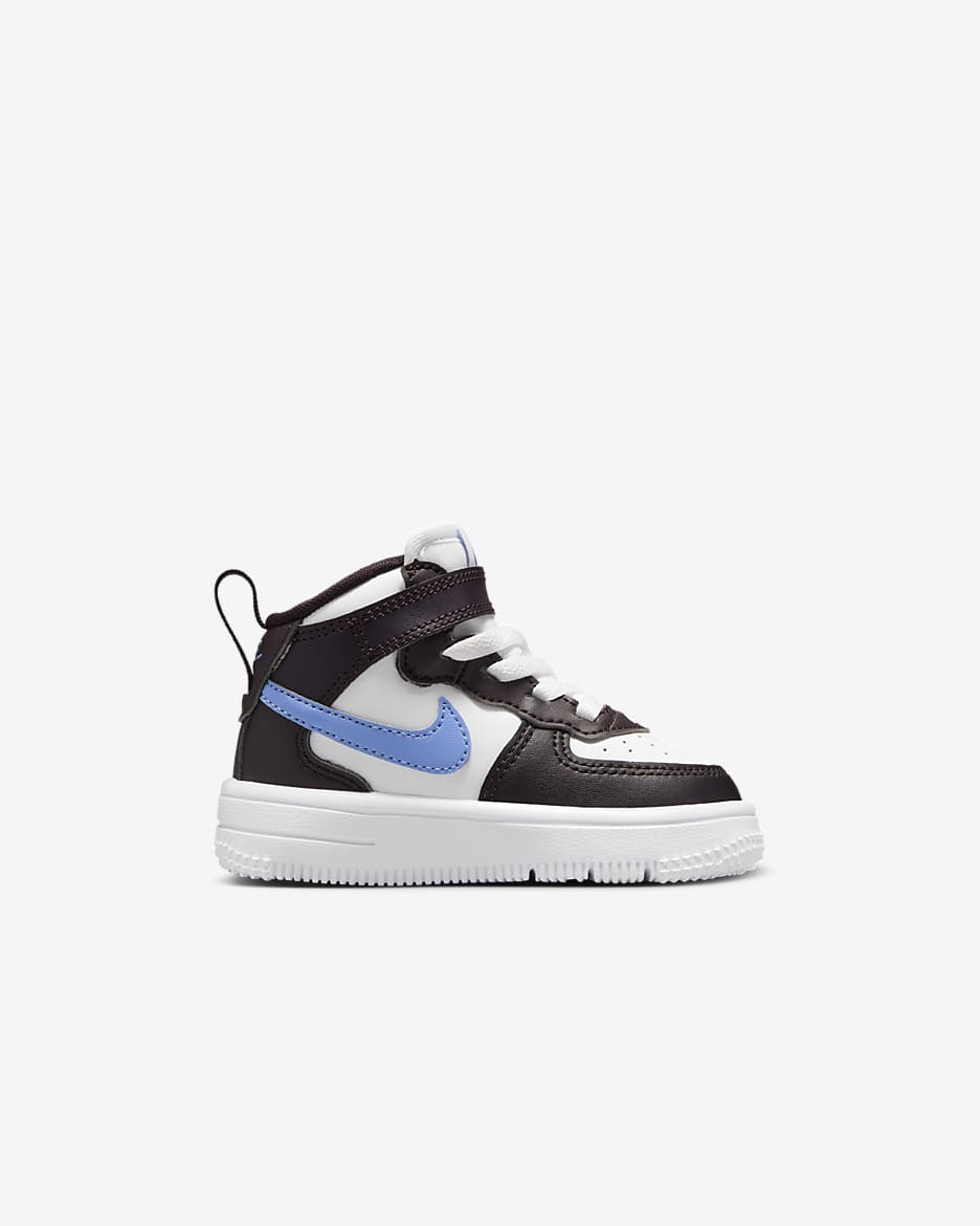 Nike Force 1 Mid EasyOn Baby/Toddler Shoes - Burgundy Ash/White/Royal Pulse
