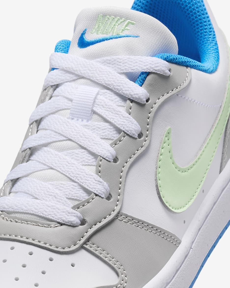 Nike Court Borough Low Recraft cipő nagyobb gyerekeknek - Light Iron Ore/Fehér/Photo Blue/Vapor Green