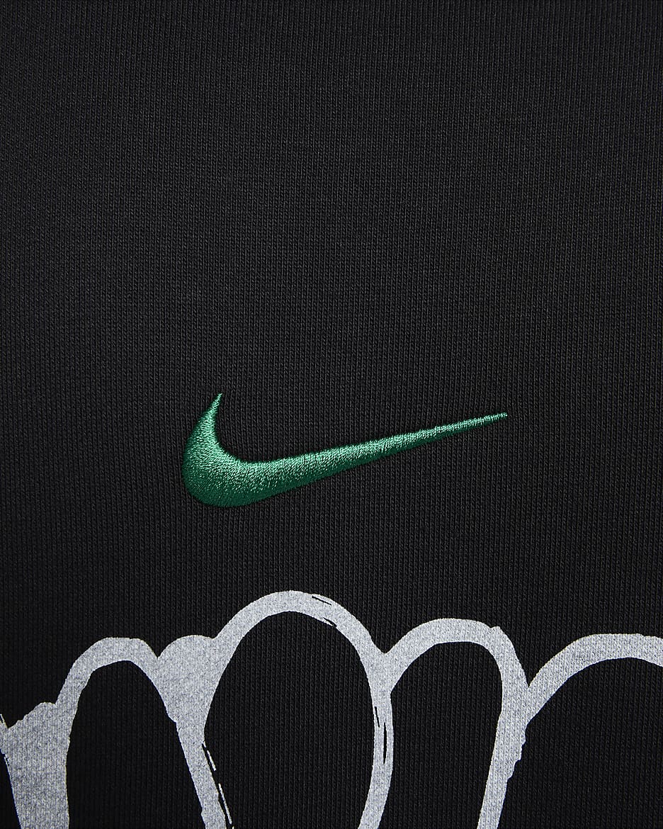 Nike Solo Swoosh Men's Fleece Hoodie - Black/Malachite