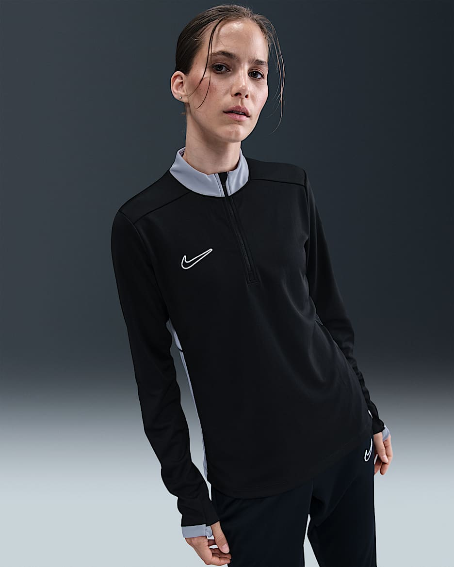 Nike Academy Women's Dri-FIT Football Drill Top - Black/Wolf Grey/White/White