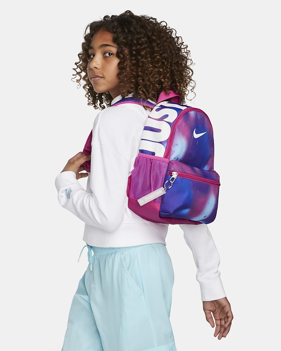 Nike Brasilia JDI Kids' Mini Backpack (11L) - Active Fuchsia/Black/White
