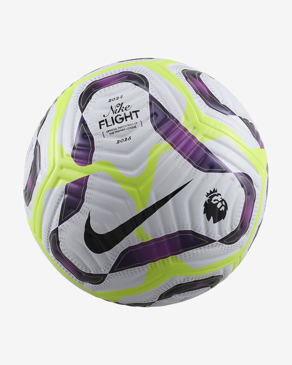 Premier League Flight Nike Fußball - Weiß/Bold Berry/Volt/Schwarz