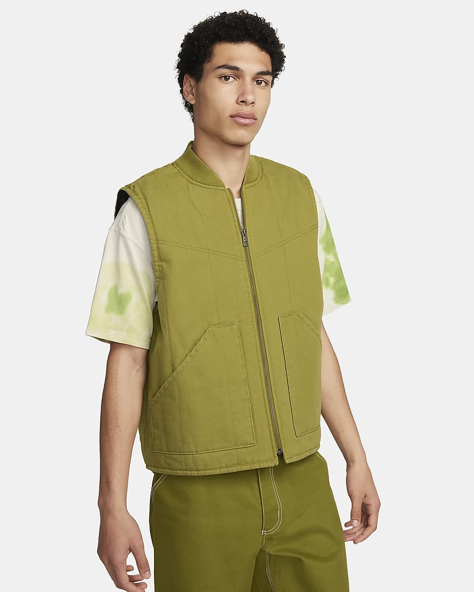 Veste sans manches matelassée Nike Life pour homme - Pacific Moss/Pacific Moss