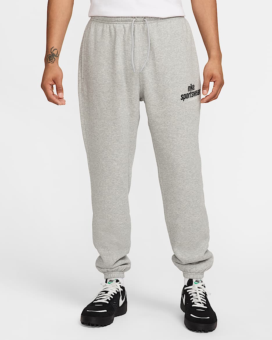 Nike Club Fleece Fleece-Hose (Herren) - Dark Grey Heather/Light Smoke Grey/Schwarz