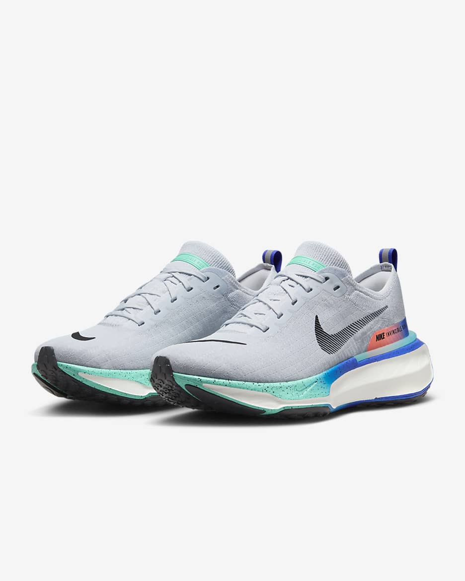 Męskie buty do biegania po asfalcie Nike Invincible 3 - Pure Platinum/Bright Mango/Cool Mint/Czerń