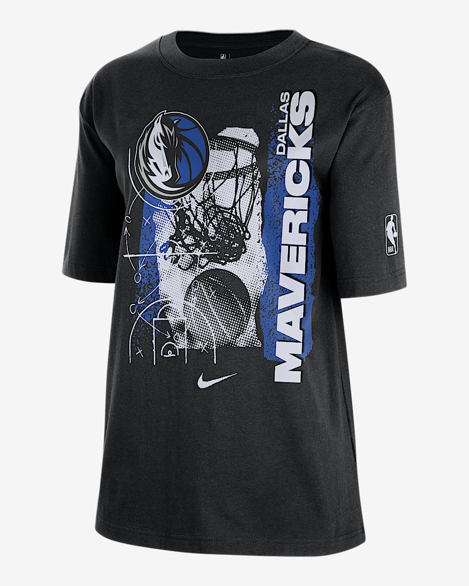 Playera Nike de la NBA para mujer Dallas Mavericks Courtside - Negro