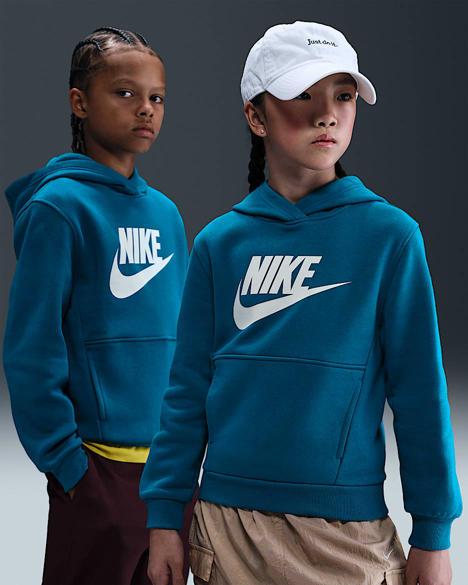 Nike Sportswear Club Fleece Big Kids' Hoodie - Green Abyss/White