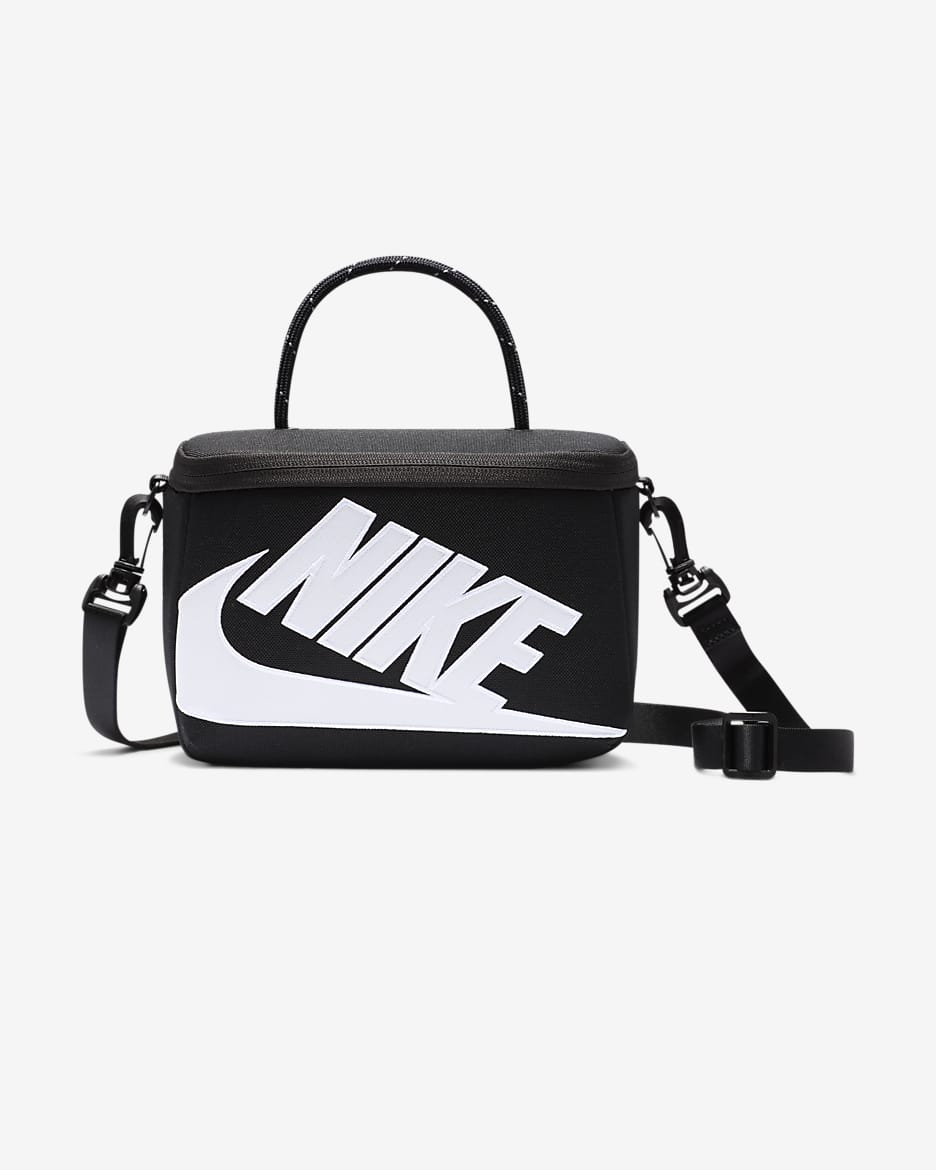 Nike mini-crossbodytas in schoenendoosstijl (3 liter) - Zwart/Zwart/Wit