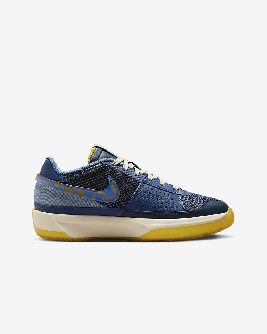 Ja 1 Big Kids' Basketball Shoes - Mystic Navy/University Gold/Aegean Storm/Hyper Royal