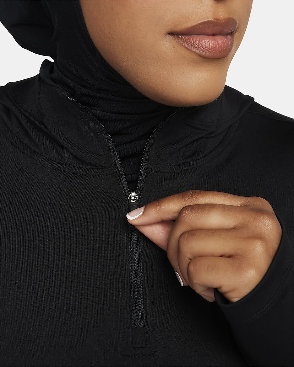 Nike Dri-FIT Swift Element UV Damen-Laufjacke mit Kapuze - Schwarz