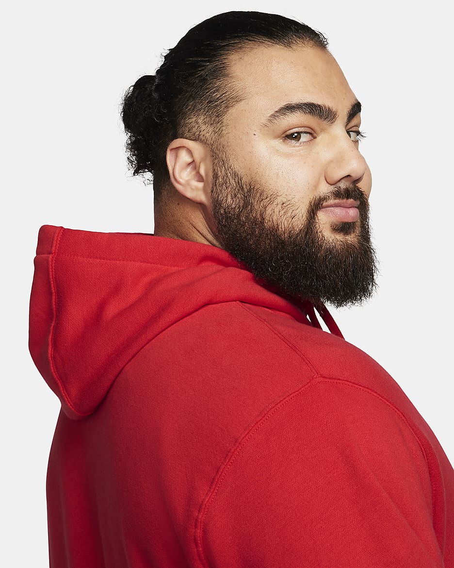 nike men's sportswear club fleece hoodie red