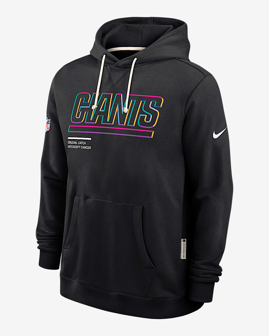 New York Giants Crucial Catch Sideline Men's Nike Dri-FIT NFL Pullover Hoodie - Black
