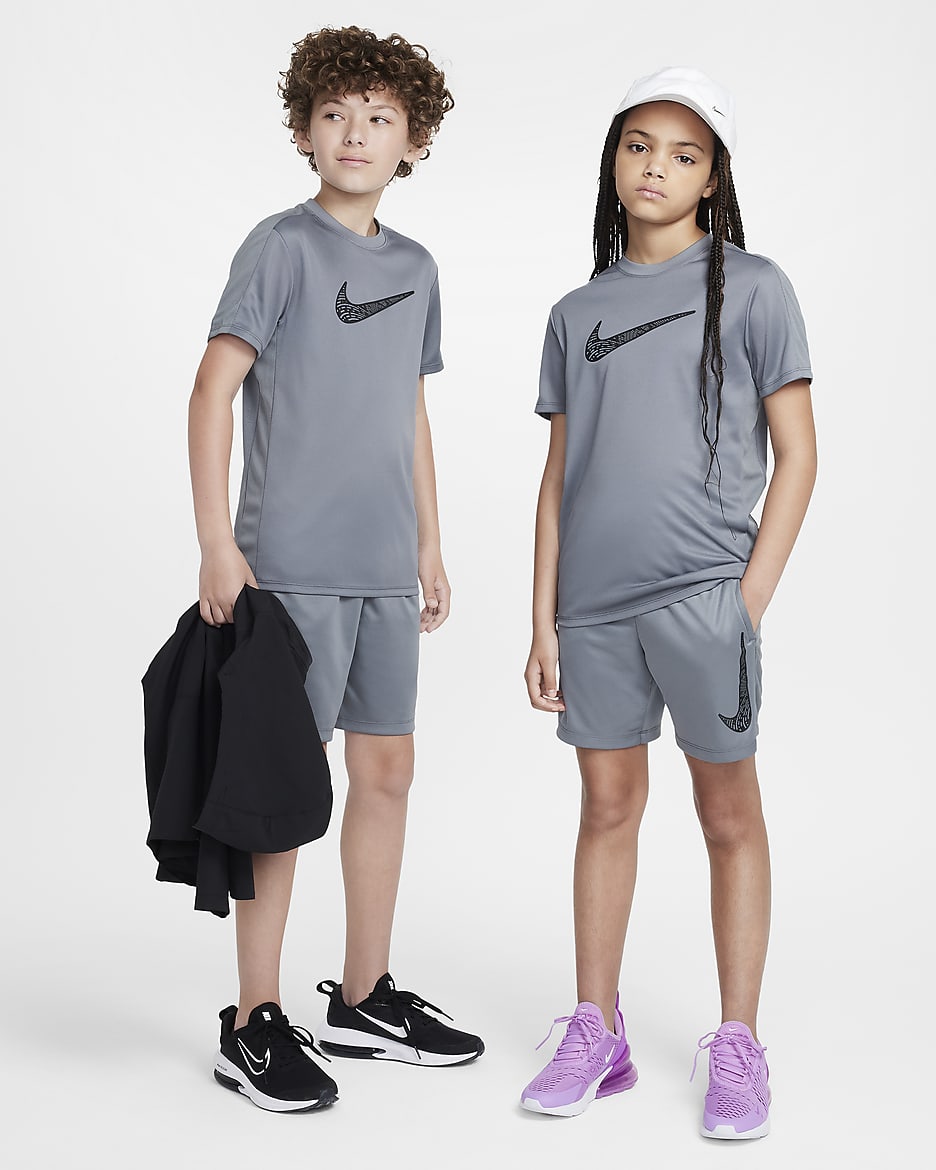 Κοντομάνικη μπλούζα Dri-FIT Nike Trophy23 για μεγάλα παιδιά - Smoke Grey