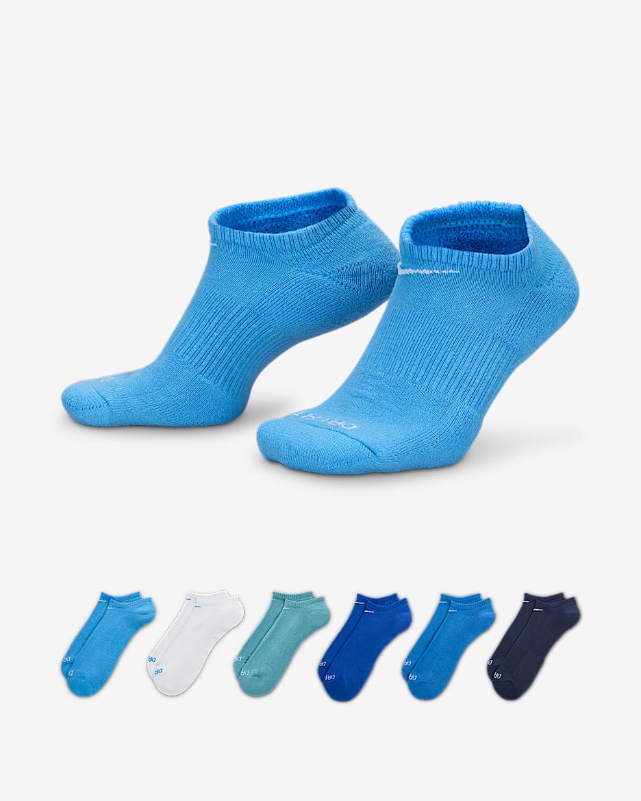 Calcetines invisibles de entrenamiento Nike Everyday Plus Cushioned (6 pares) - Multicolor