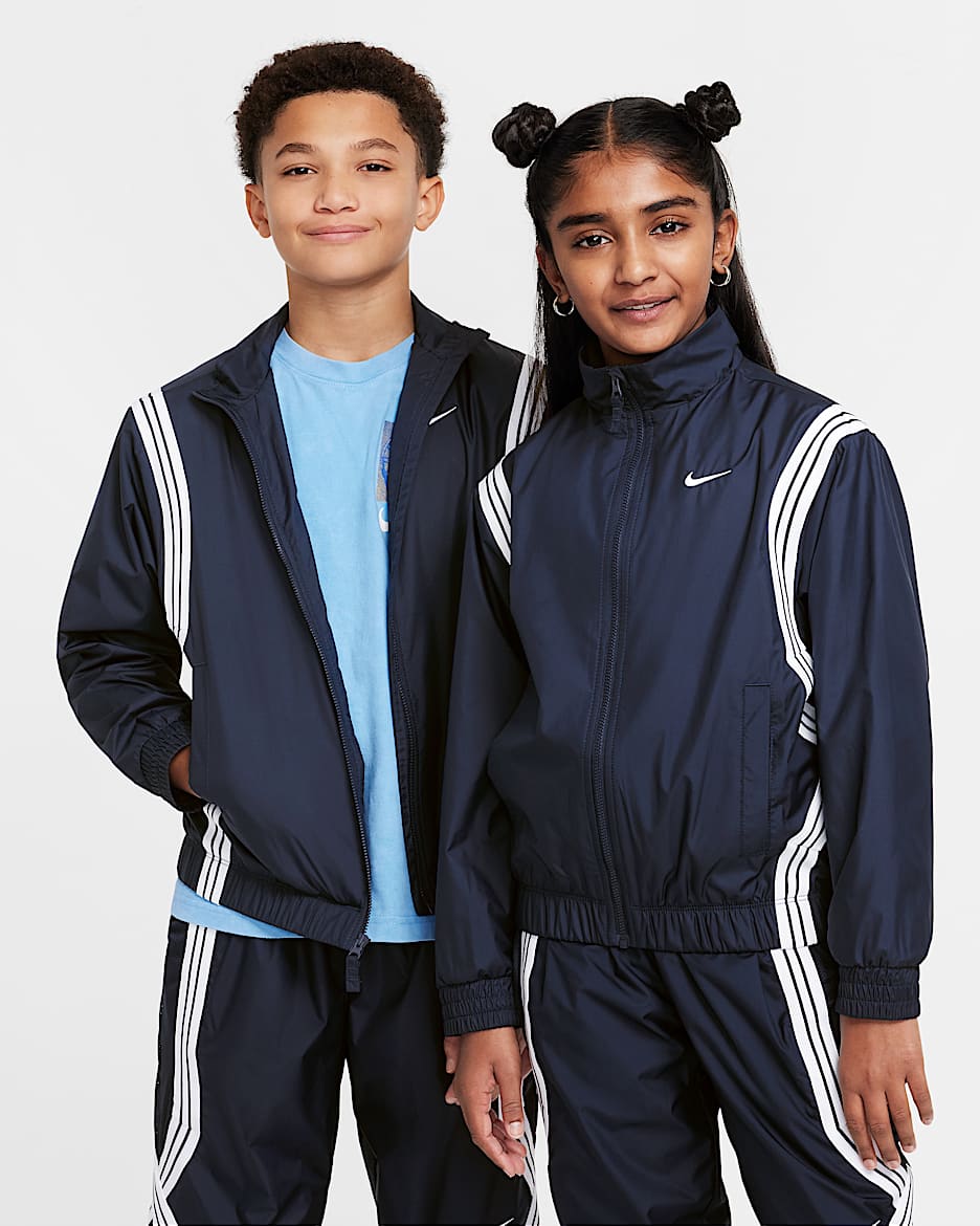 Veste de basket déperlante Nike Crossover pour ado - Obsidian/Blanc