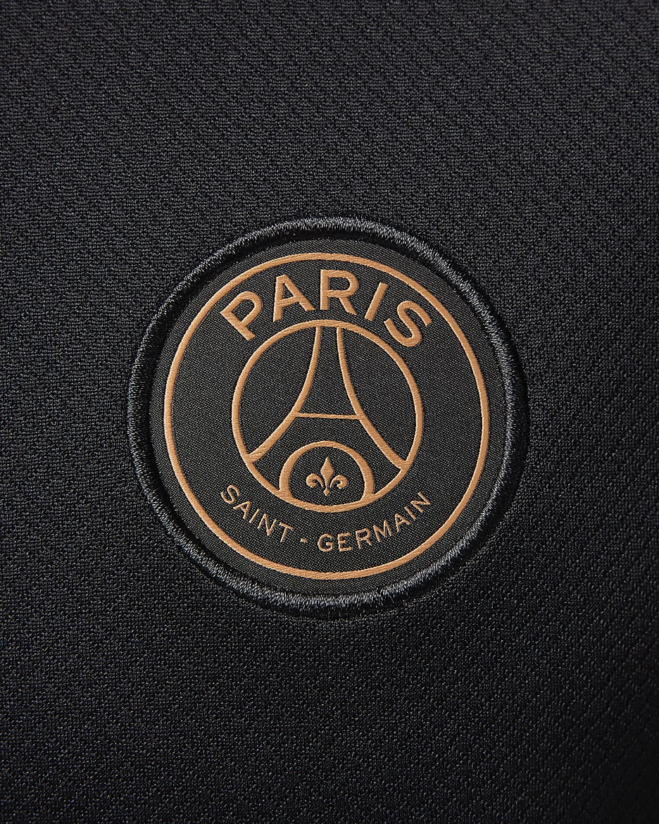 Męska koszulka piłkarska z dzianiny z krótkim rękawem Jordan Dri-FIT Paris Saint-Germain Strike (wersja trzecia) - Czerń/Czerń/Rust Pink/Rust Pink