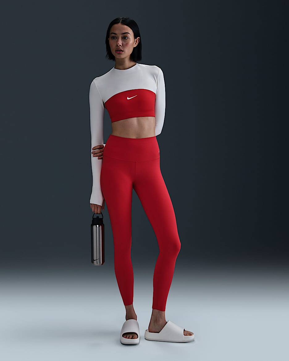 Leggings a tutta lunghezza a vita alta e sostegno leggero Nike Zenvy – Donna - University Red/Nero