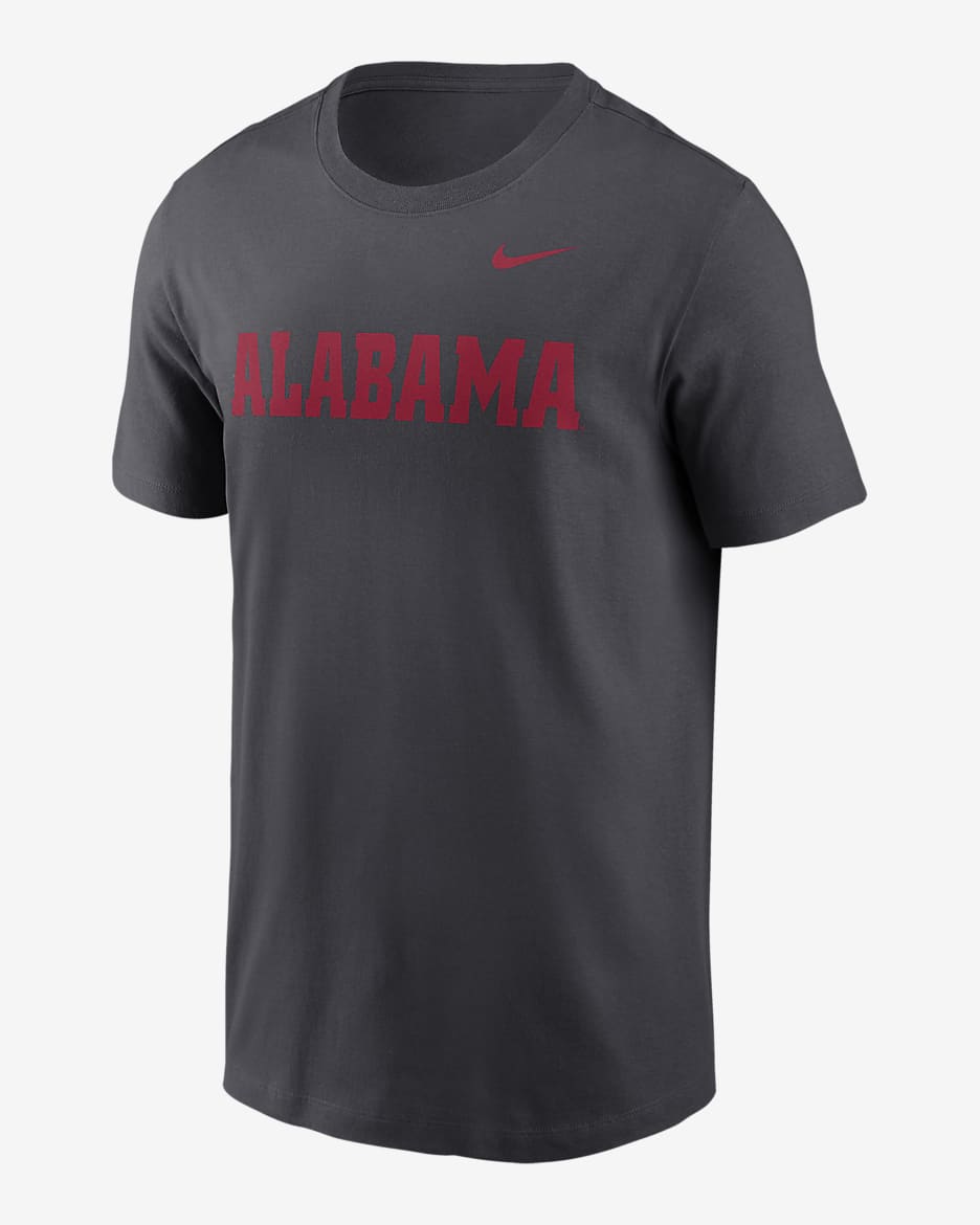 Playera universitaria Nike para hombre Alabama Crimson Tide Primetime Wordmark - Antracita