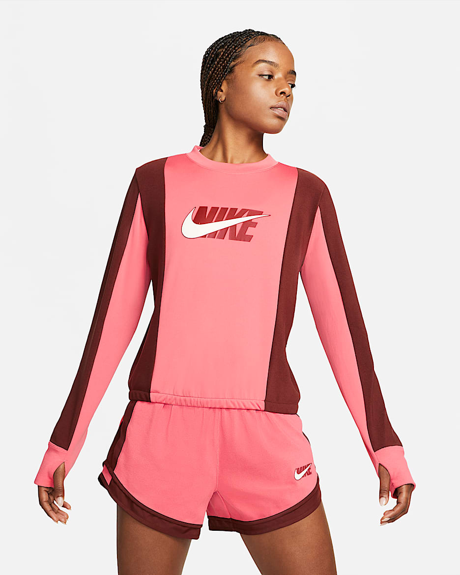 Prenda de capa media de running para mujer Nike Dri-FIT Icon Clash - Rosa arcaico/Bronce eclipse/Cedro/Vela