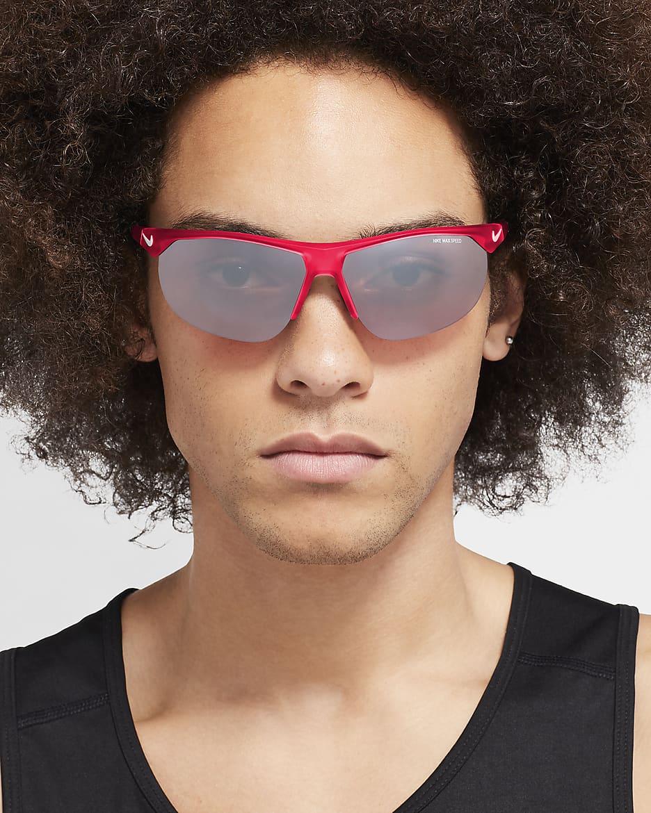 Nike Cross Trainer Road Tint Sunglasses - Bright Crimson/White