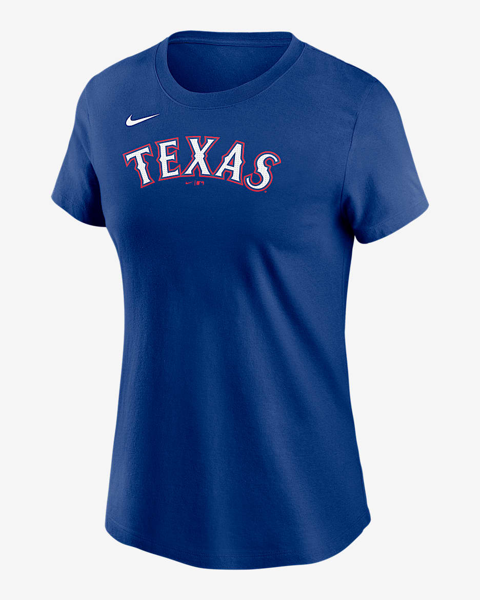Texas Rangers Wordmark Women's Nike MLB T-Shirt - Royal