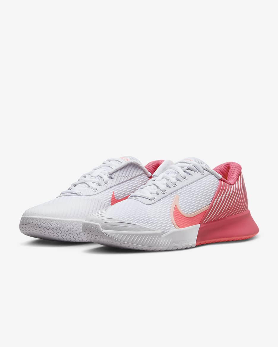 Tenis de tenis para cancha dura para mujer NikeCourt Air Zoom Vapor Pro 2 - Blanco/Rosa margarita/Tinte carmesí/Ponche cálido