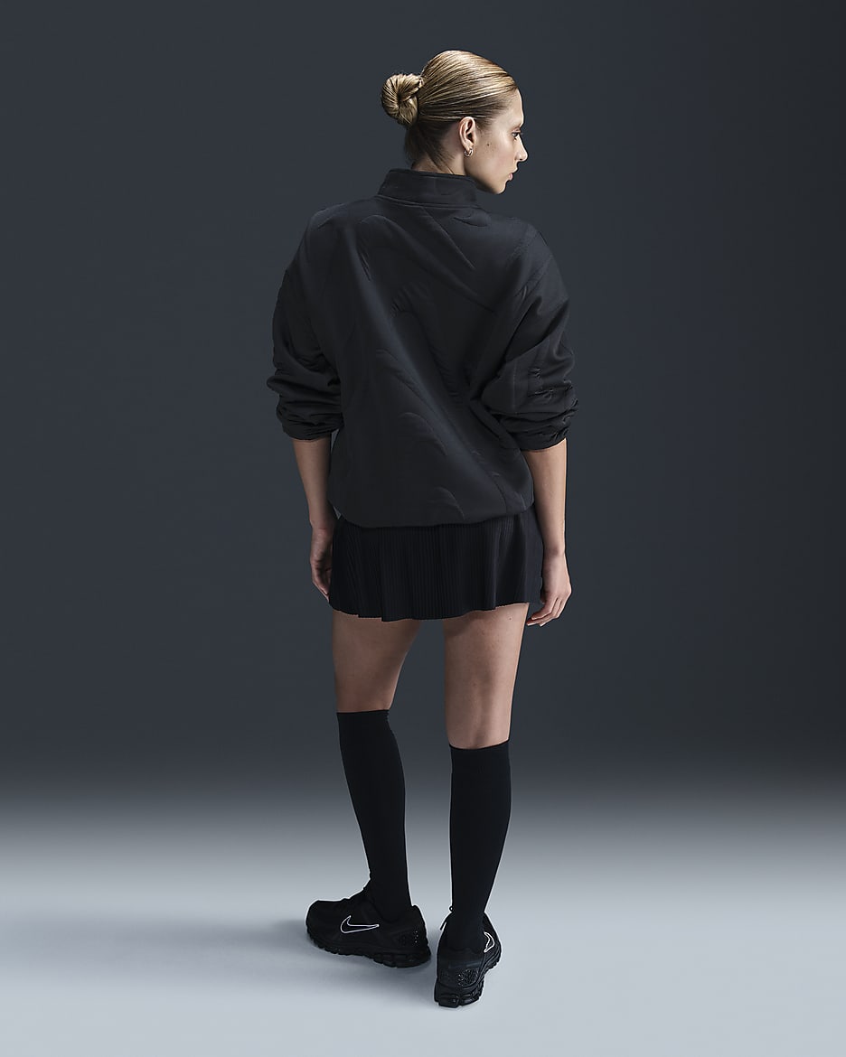 Nike Sportswear Collection Women's Oversized Cosy 1/4-Zip Logo Sweatshirt - Black/Anthracite