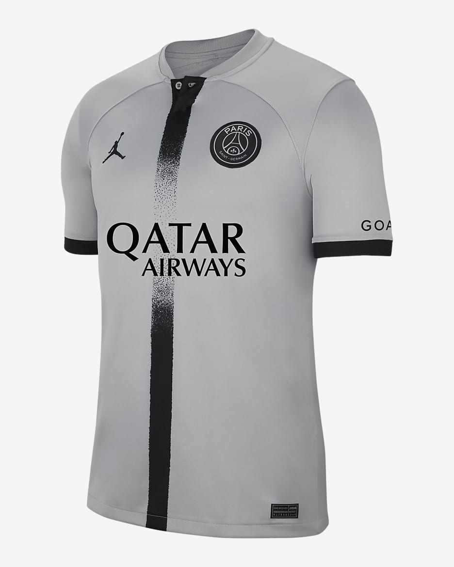 Paris Saint-Germain 2022/23 Stadium Away (Sergio Ramos) Big Kids' Nike Dri-FIT Soccer Jersey - Light Smoke Grey/Black