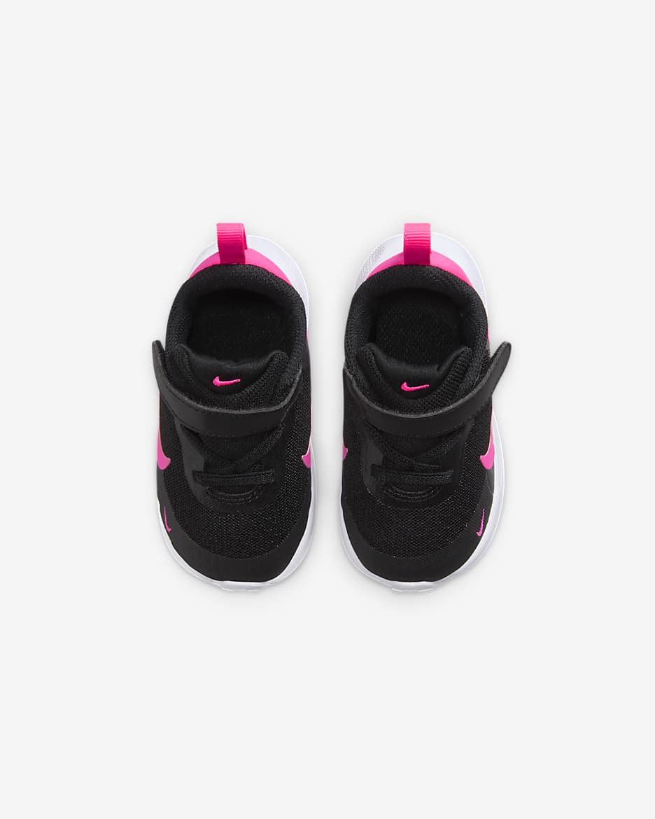 Nike Revolution 7-sko til babyer/småbørn - sort/hvid/Hyper Pink