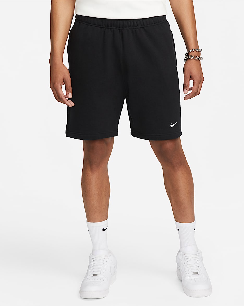 Shorts de French Terry para hombre Nike Solo Swoosh - Negro/Blanco