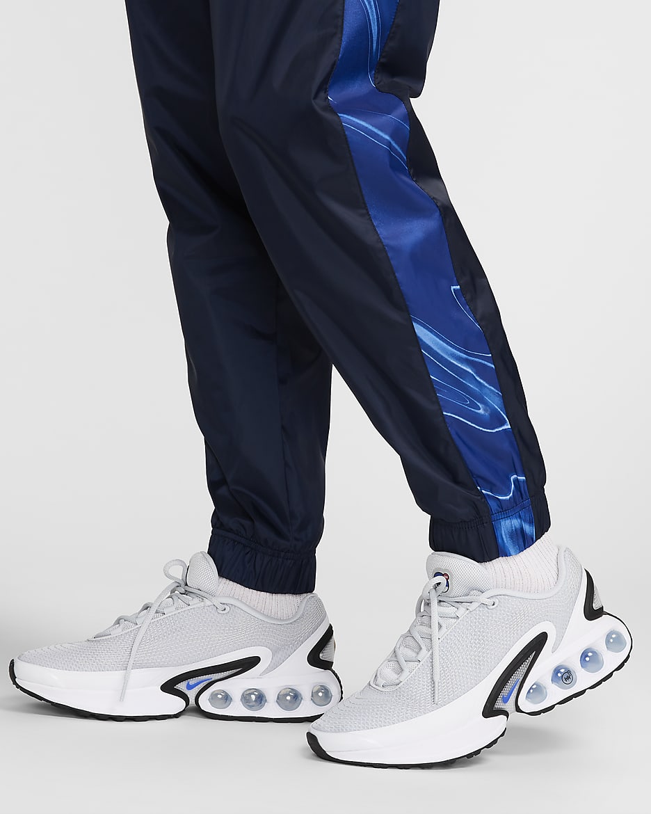 Tracksuit Chelsea FC Nike Football med huva i vävt material för män - Obsidian/Obsidian/Vit