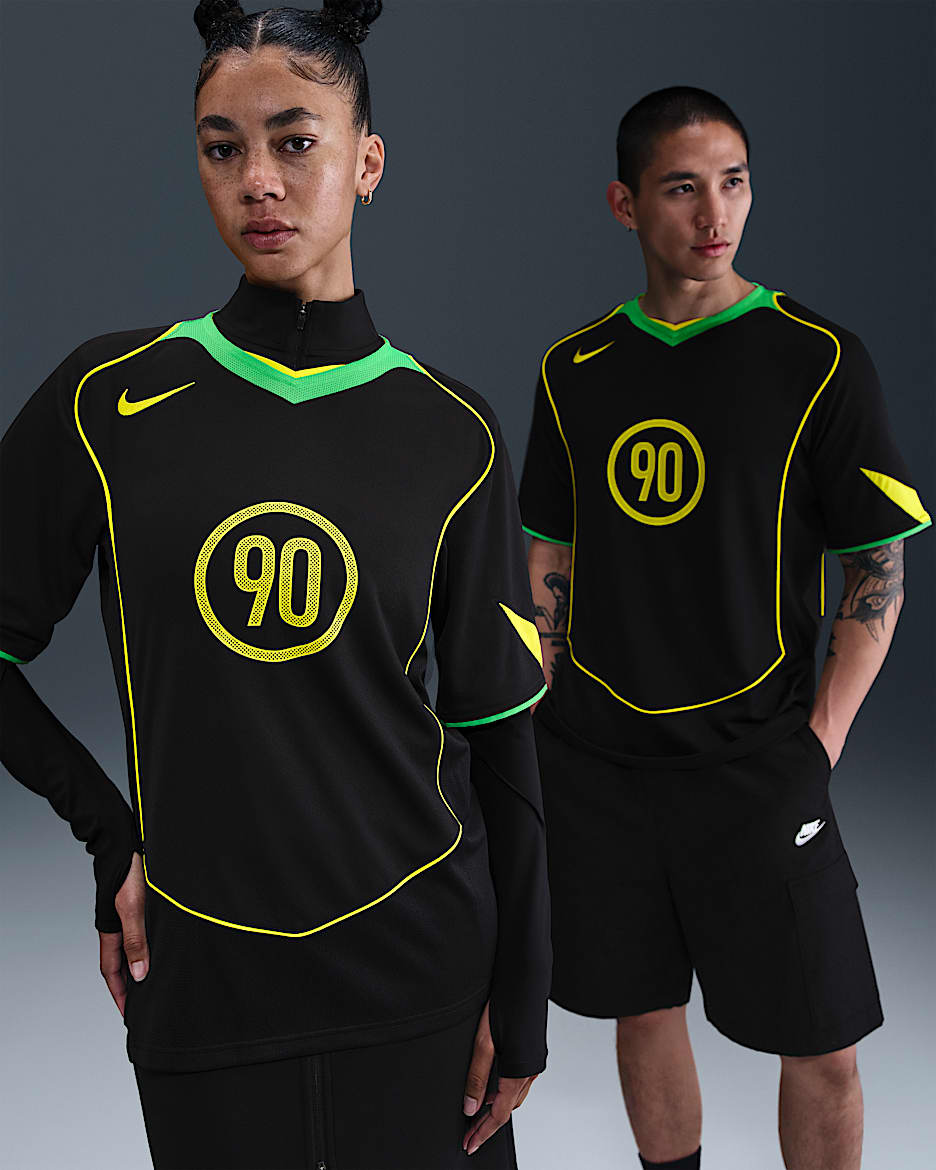 Nike Total 90 Men's Dri-FIT Soccer Jersey - Black/Green Spark/Opti Yellow/Opti Yellow