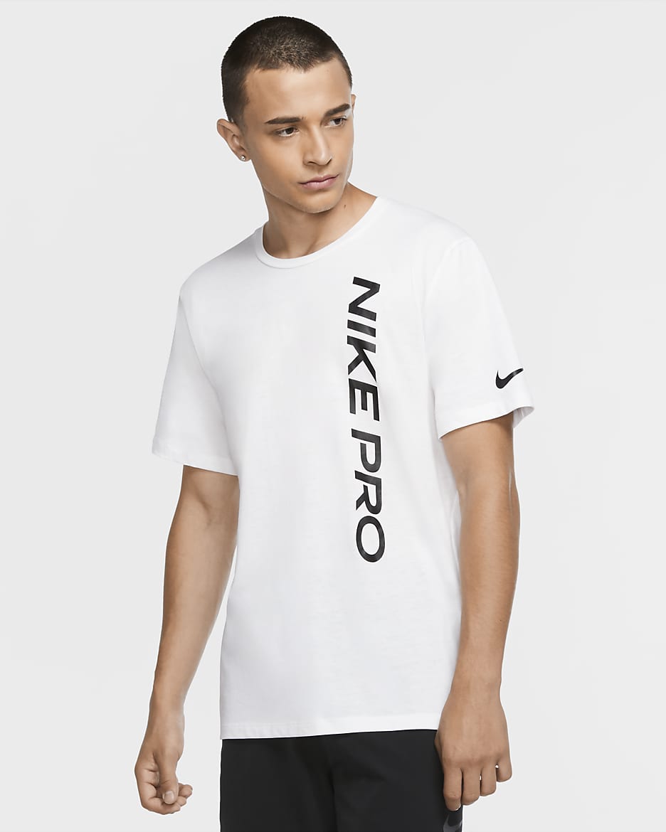 Nike Pro Men's Short-Sleeve Top - White/Black