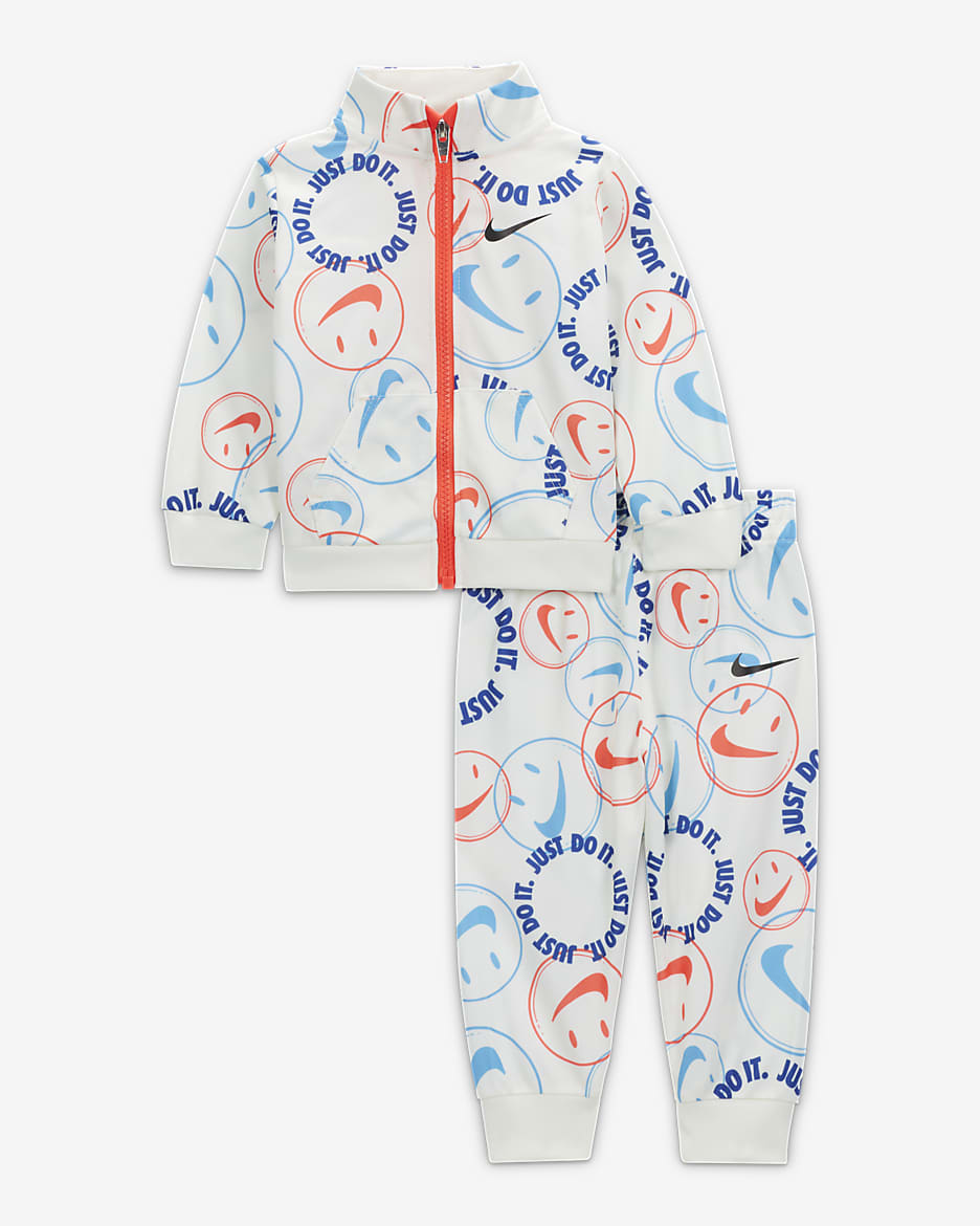 Nike Smiley Swoosh Printed Tricot Set Baby Tracksuit - Sail