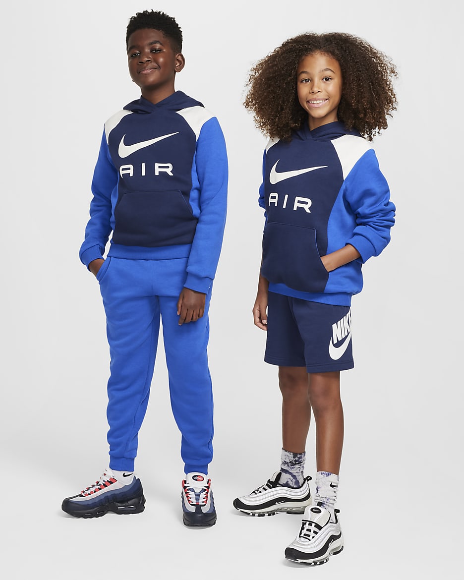 Nike Air-pullover-hættetrøje til større børn - Midnight Navy/Game Royal/Sail/Sail