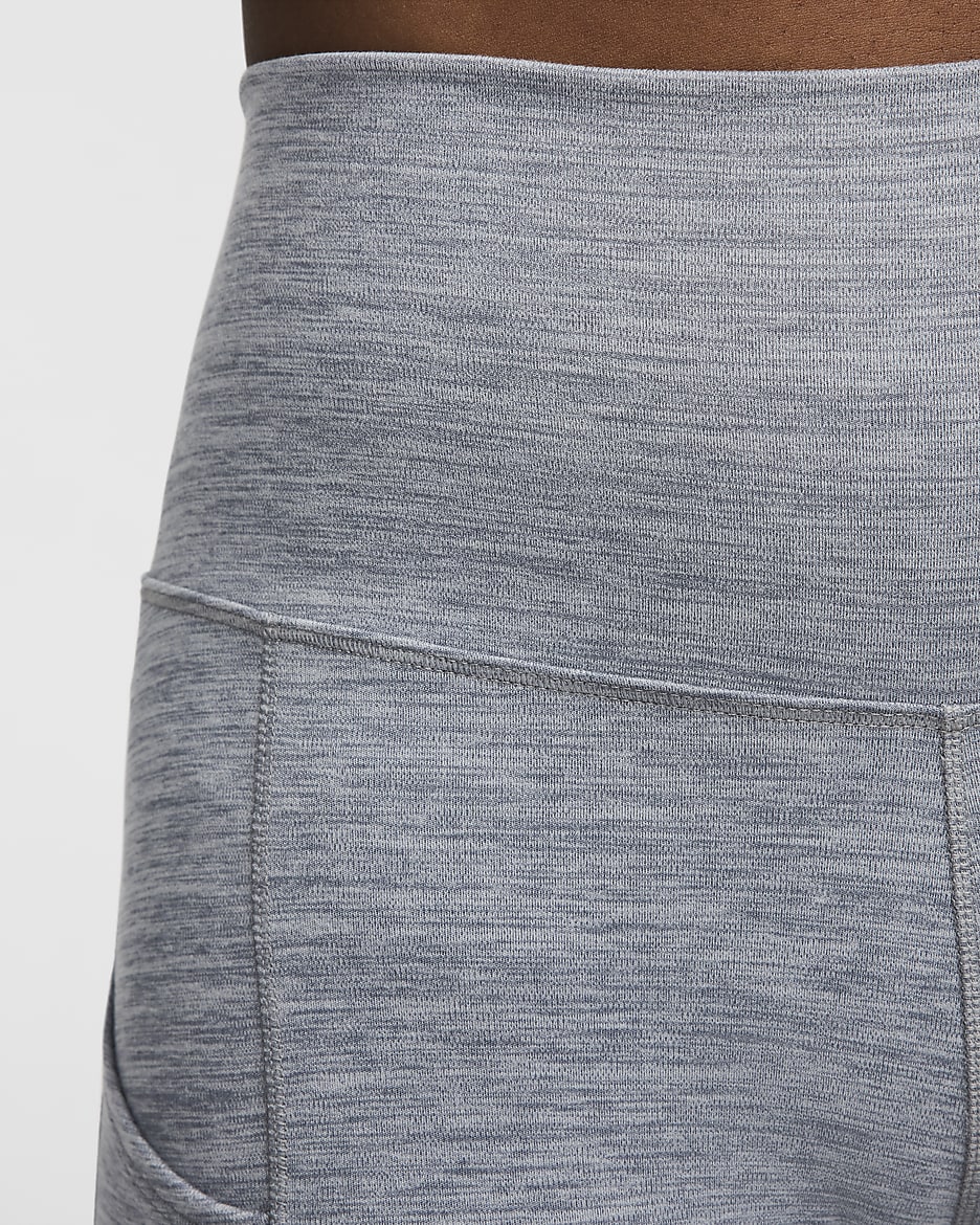 Nike One Women's High-Waisted 7/8 Leggings with Pockets - Smoke Grey/Heather/Black