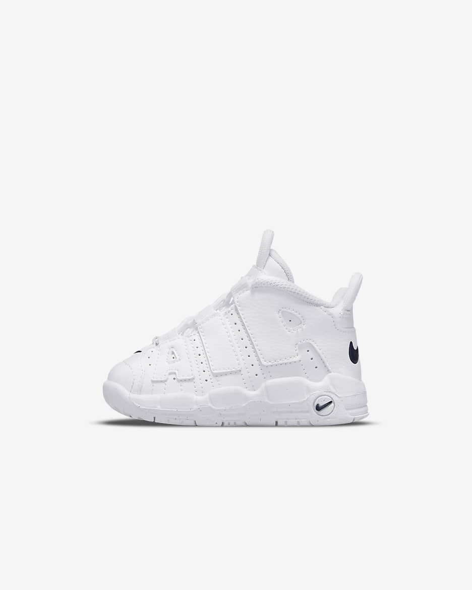 Nike Air More Uptempo Calzado para bebé e infantil - Blanco/Blanco/Azul marino medianoche