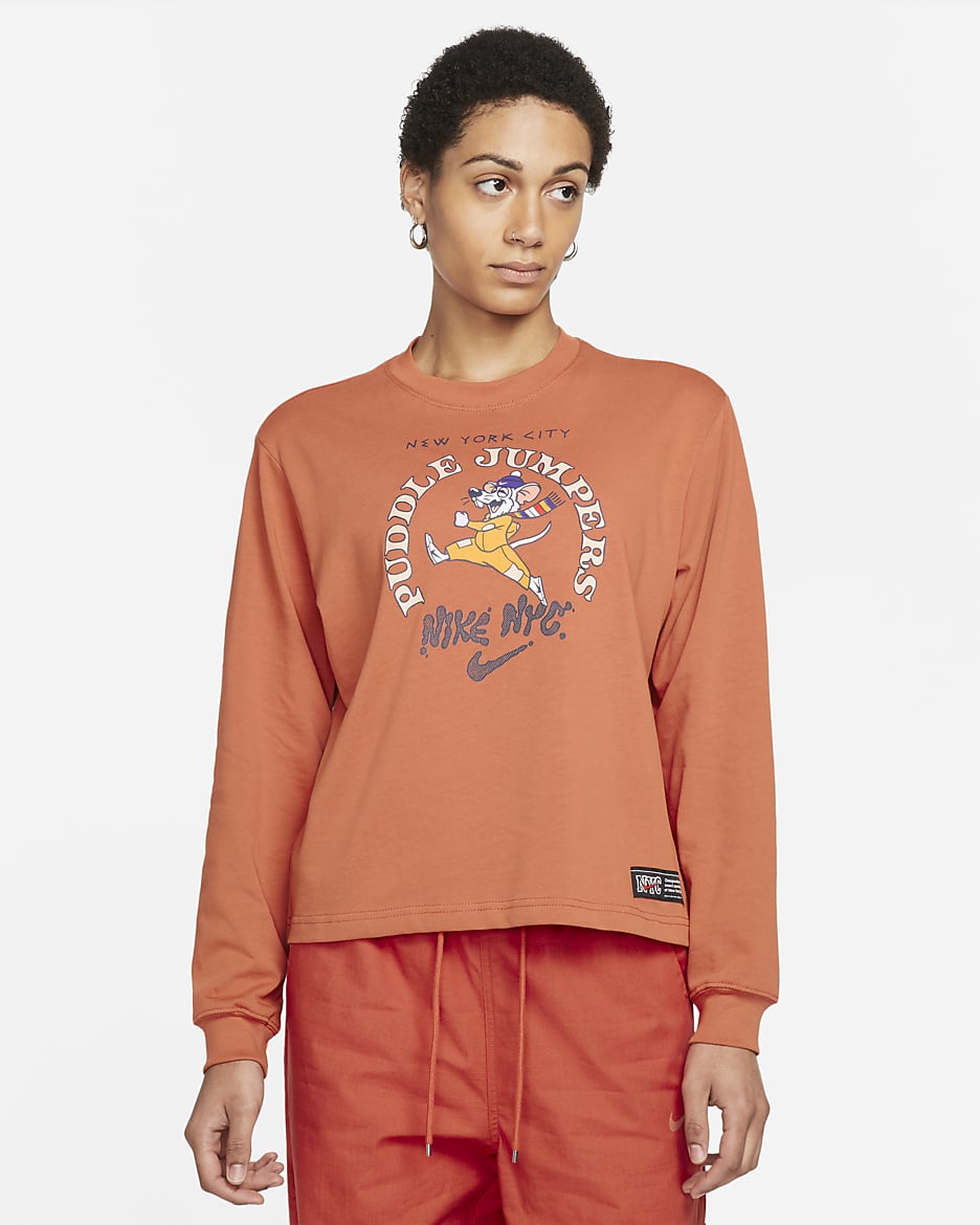 Nike Sportswear NYC Women's Long-Sleeve T-Shirt - Rust Oxide