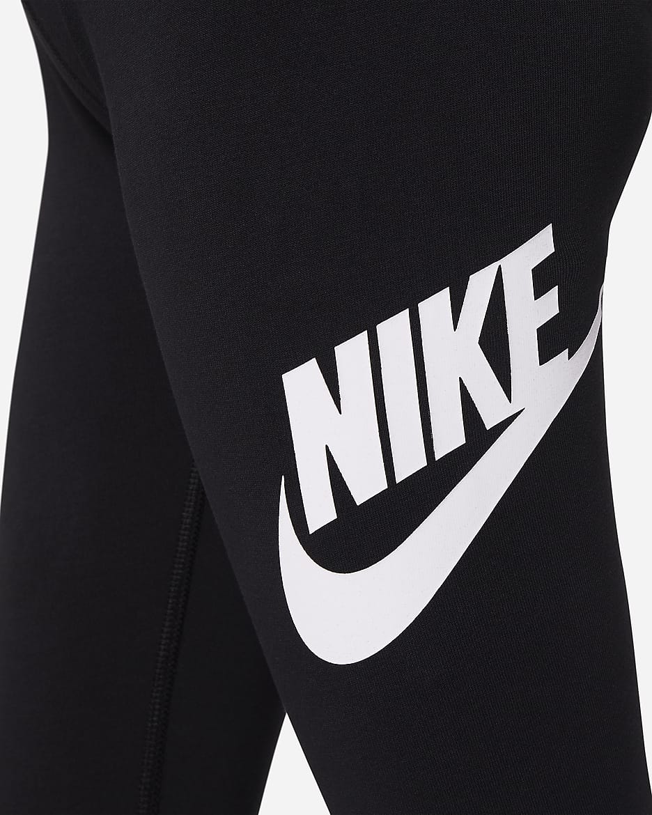 Nike Sportswear Essential Older Kids' (Girls') Mid-Rise Leggings - Black/White